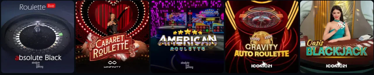 Popular live casino games